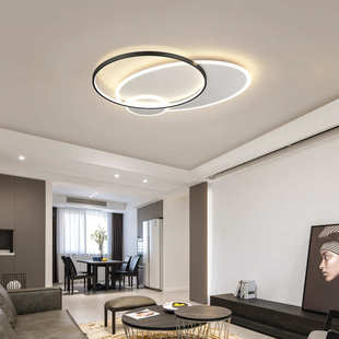 新款 双圆书房灯饰 卧室吸顶灯led北欧简约现代温馨房间灯创意个性