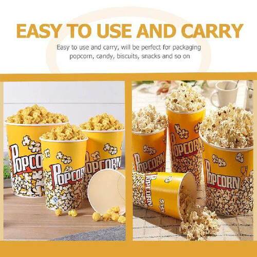 10 Pcs Plastic Food Popcorn Bucket Cup Tub Party Snack Pp