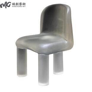 设计师水晶凳子亚克力透明餐椅透明树脂椅网红2023新款 轻奢椅 意式