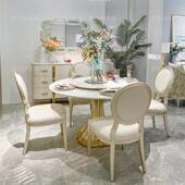 高档思必好美式 实餐高桌端别墅饭桌家 奢大木理石餐轻桌椅组合法式