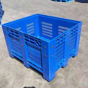 网格板卡板脚箱封闭围板箱叉物SVT流运车输托盘箱蓝色灰色九卡箱