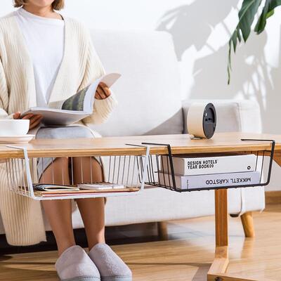 Under-table storage hanging basket, shelf cabinet partition