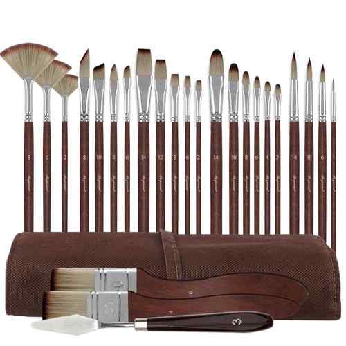 琥珀棕25件套美术画室笔刷艺术生专业绘画水粉油画颜料刷画笔