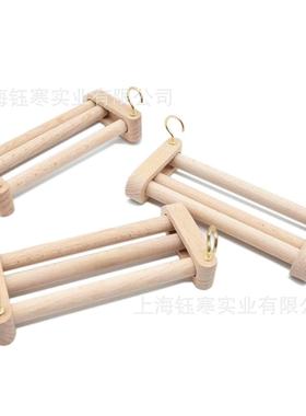 sami腰部织带固定器实木简易编织架 腰织机工具 梭织/编织/包带