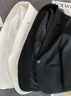 LILY MOST短款白色西装外套女一粒扣小个子显瘦百搭小西服