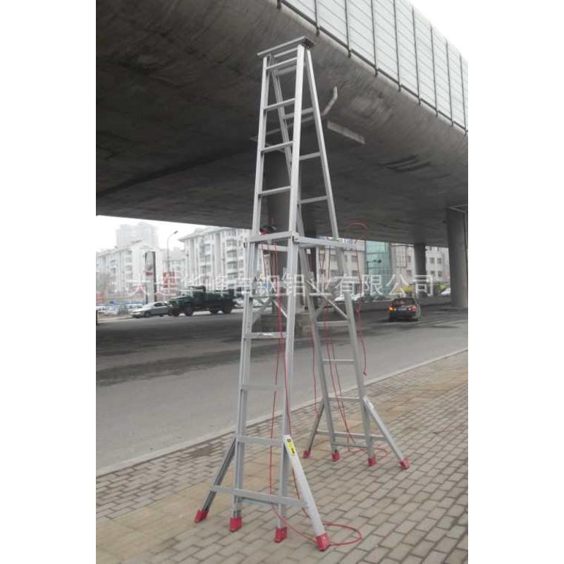 大连华峰梯铝合金双边人字伸缩梯子4米 5米 6米 7m 8m铝合金伸缩