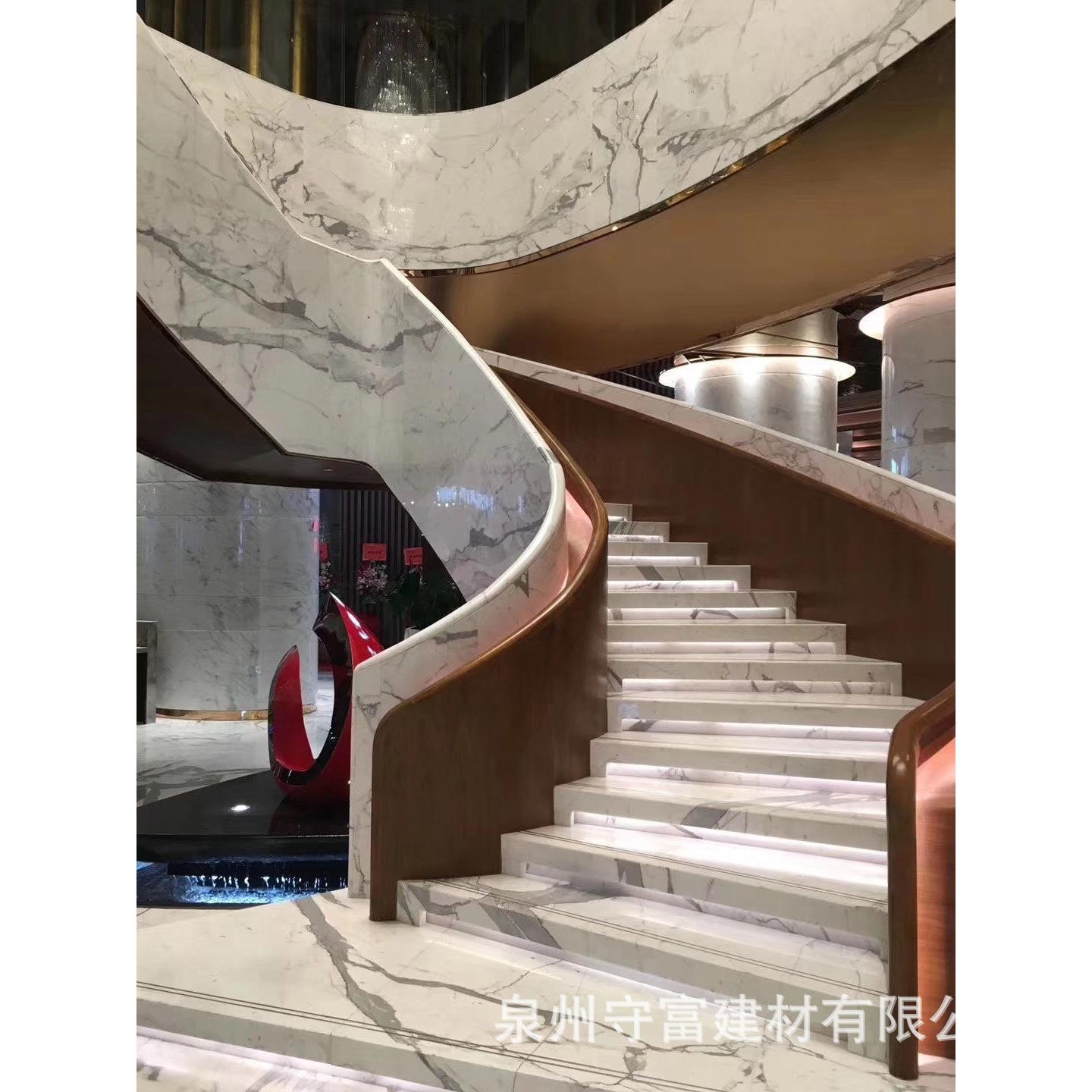 雪花白然908大理石白色大理石天面板台楼踏步梯大理石板石材