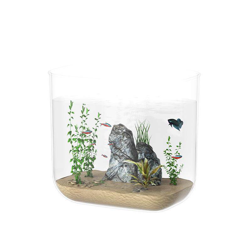 鱼缸客厅小型造景生态自循环懒人轻奢亚克力圆形桌面水族箱乌凌之,宠物/宠物食品及用品,桌面缸,淘宝优惠券,粉丝福利购,淘宝优惠卷