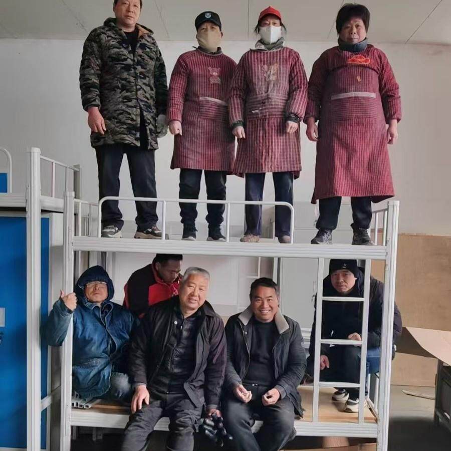 拆装型材上下床员工高低床工地学校宿舍公寓钢制铁架床宿舍高低床