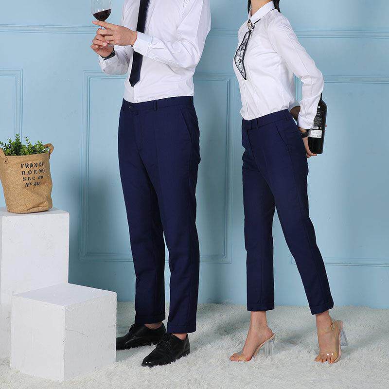 新款凯迪拉克4S店工装宝蓝色西裤男女西装裤工作服裤子别克工作服