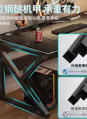 电脑桌式桌家用新款电桌带穿台线NIO孔出加固加厚书桌竞租屋写字