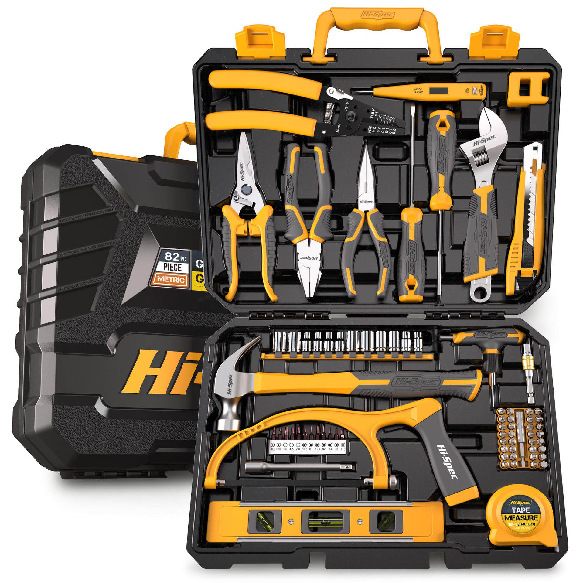 Hi-Spec82件套1/4&3/8新设计高品质家用组套汽车维修和保养组套