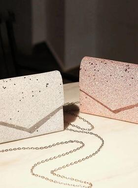Black Messenger Crossbody Bag for Women Vintage Bling Sequin