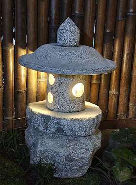 石灯笼日式庭院灯中式园林草坪石灯造景户外花园林枯山水景观摆件