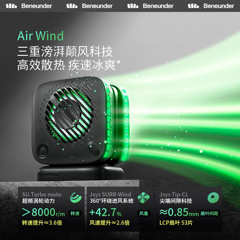 精品蕉下磁吸卡片风扇迷你便携式充电超长续航静音随身挂脖小型电