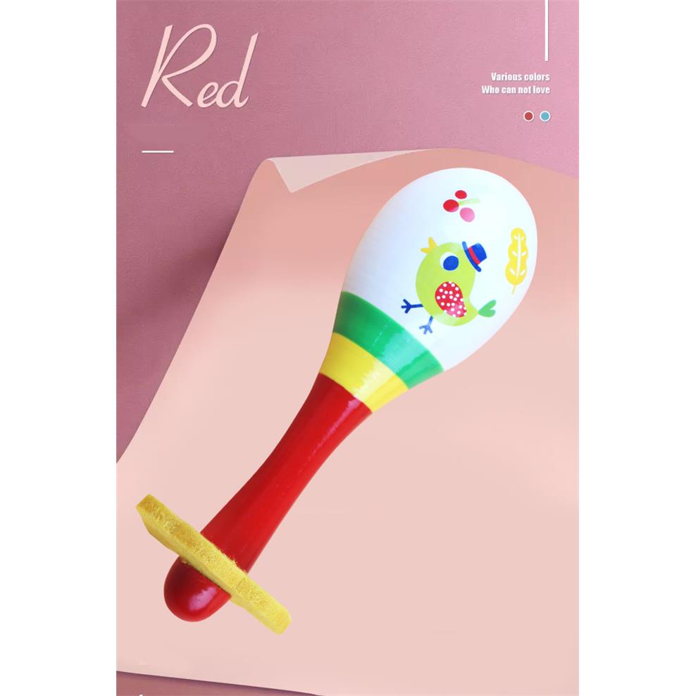 高档婴儿童木质音玩男-具手拍手摇鼓打击乐器乐女孩01-3岁铃鼓