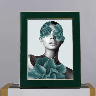 相框实木现代6 色简约寸 相框frame寸金绿轻奢寸10photo7 风格