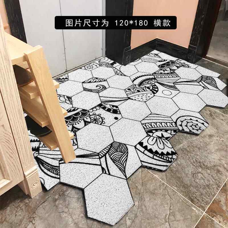 正品六地边形DIY可随意裁剪 入门垫户进门土地毯玄关垫丝圈防滑蹭