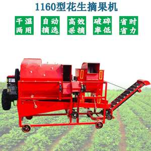 自动进料灌袋长果果秧摔果机 轴传动1160型干湿两用花生摘果机