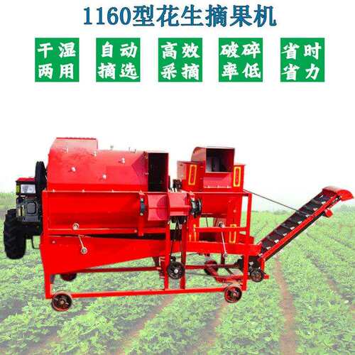 自动进料灌袋长果果秧摔果机 轴传动1160型干湿两用花生摘果机