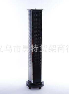 落地式黑色四面洞板旋转展示架 饰品货架展架 孔板饰品架