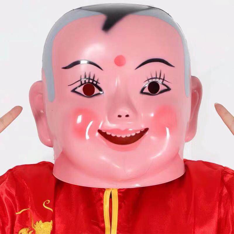 塑社料大头娃/娃火头套面具社火道具秧舞龙道舞歌狮表演具