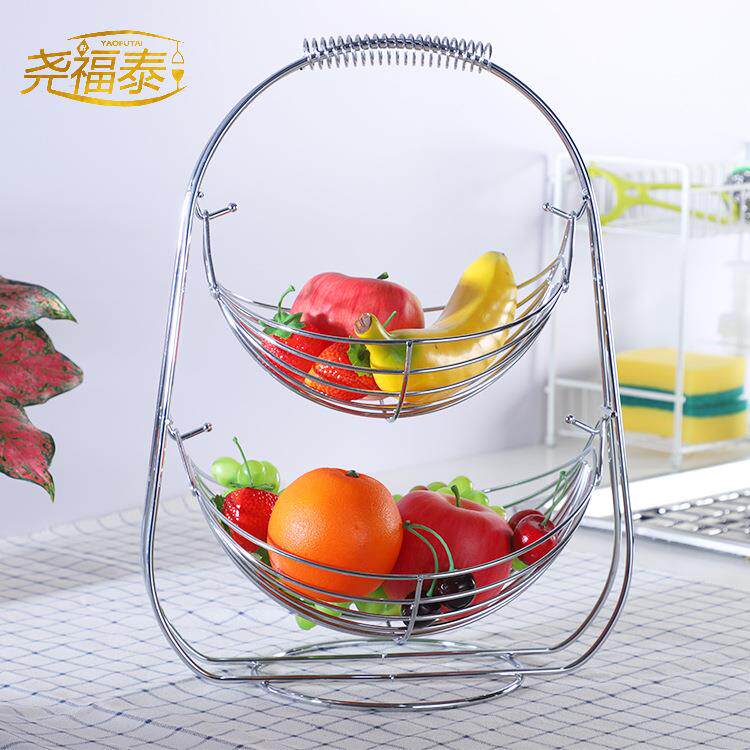 欧式铁艺水果摇篮家客FT-GL509厅层沥水居果收纳架零食收纳置物架