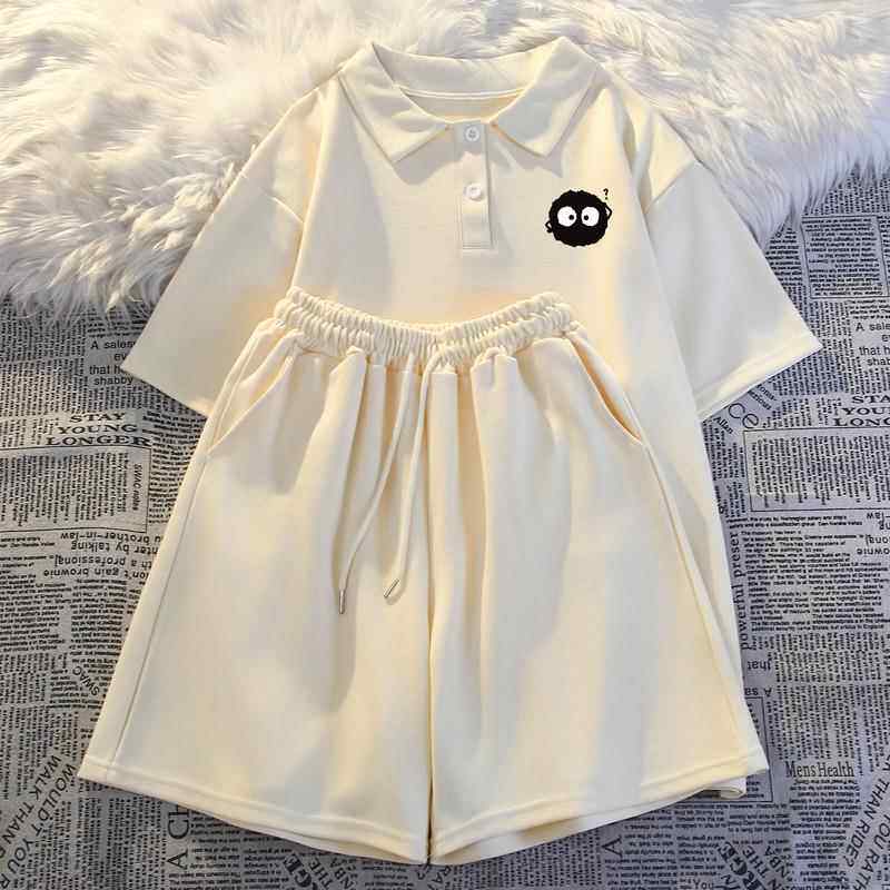 潮牌韩版时尚跑步宽松休闲 运动服2025夏季新款短袖短裤两件式套