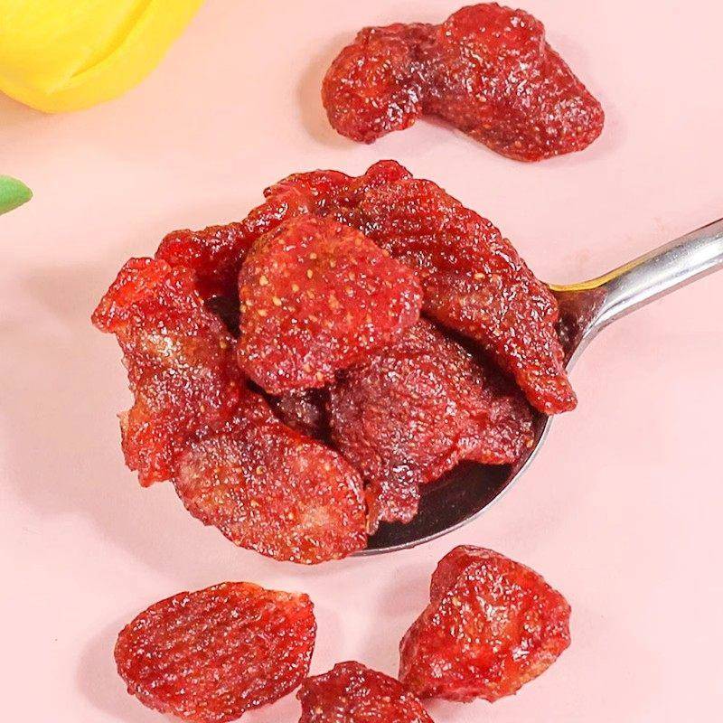 速发现货草莓干500g蜜饯果脯儿童孕妇休闲零食奶香草莓果肉烘培酸