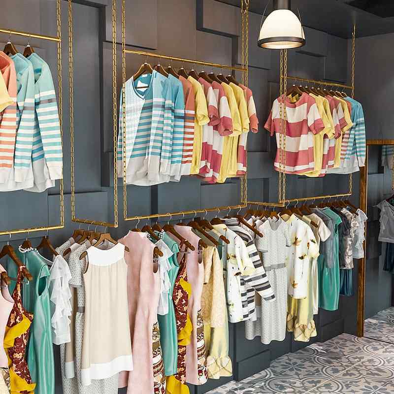 服装店悬挂吊架服装展示架吊顶挂衣架婚纱架子链条可调节创意货架