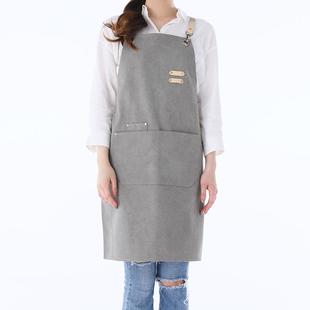 正品 咖啡师帆焙布围裙loo定制g烘奶茶店花艺园艺美甲师餐饮工专用