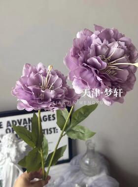 直销新款暗黑紫色系高端婚礼配色花材婚庆路引插花仿真玫瑰蝴蝶兰