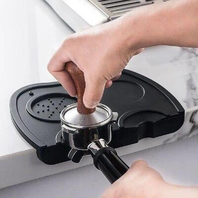 Silicone Espresso Coffee Tamper Mat Black Anti-Skid Powder