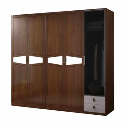 北欧实木衣柜对开门储物柜小户型两门三门衣柜现代简约卧室大批发