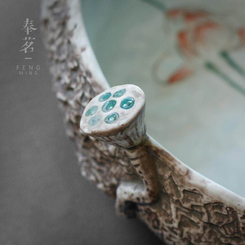 大号茶洗家用笔洗仿古手绘陶瓷茶具配件洗杯碗茶道花器水培