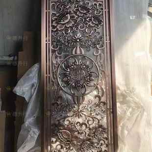 酒店大堂壁画铝板浮雕仿古铜属式 屏金风隔 雕花欧锈钢不新0516中式