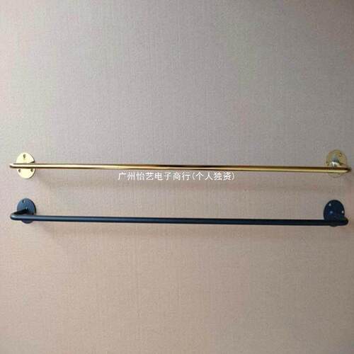 上墙服装店展示架金色女童装挂衣服架壁挂式墙上实心拉丝正挂杆