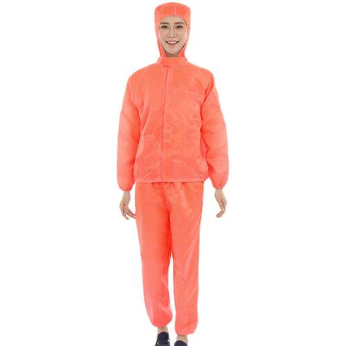 无尘防护服连帽外套防静电服背标防尘工作服清洁橙色橙色
