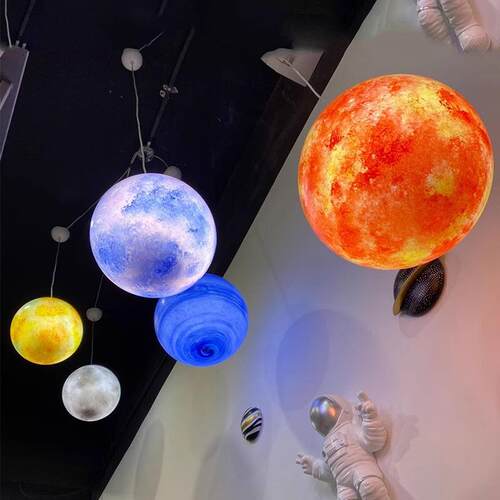 户外防水流浪星球吊灯儿童乐园星空八大行星圆球氛围灯超大月球灯