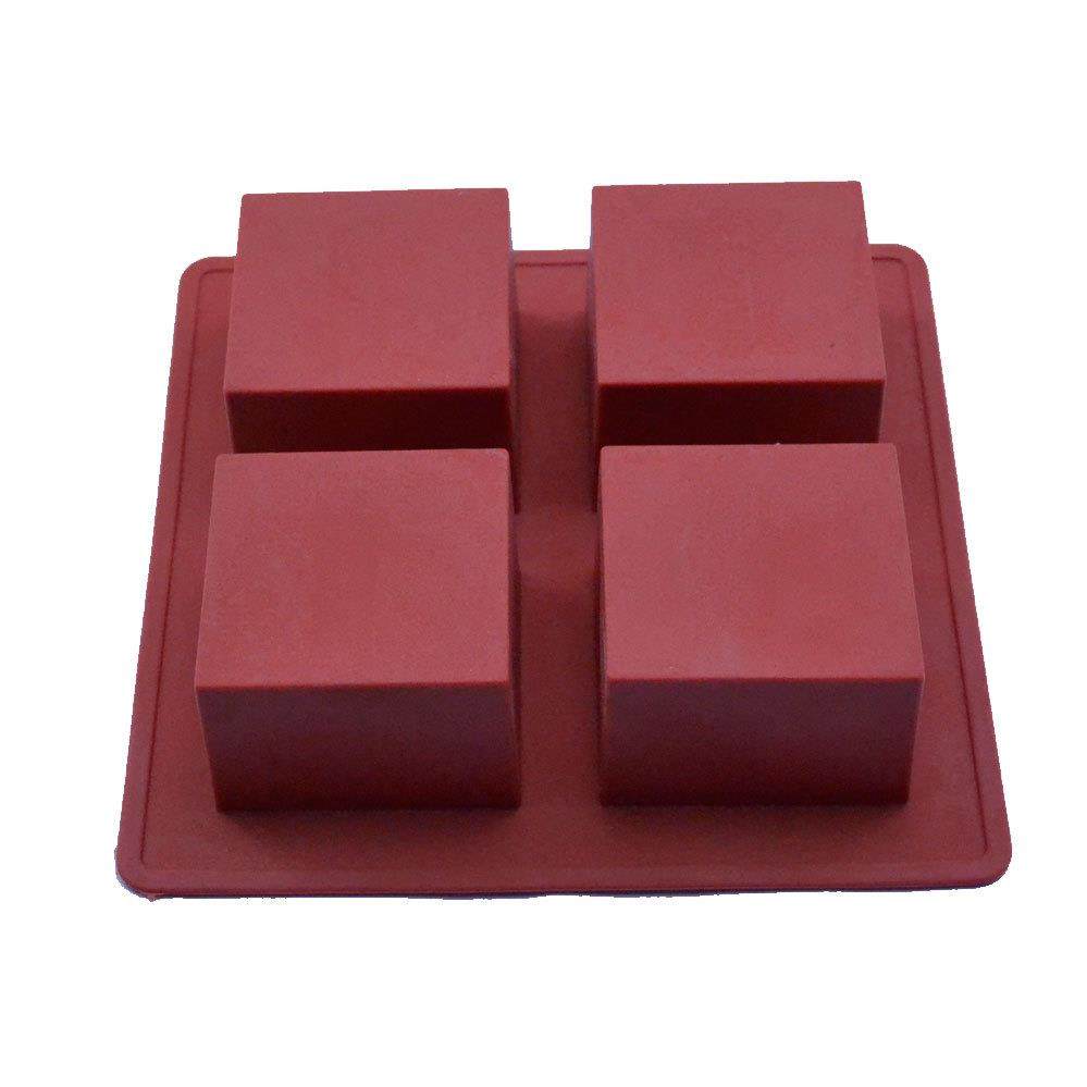 diy硅胶手工香皂模果冻蜡烛四连正方形便当饭团寿司模具肥皂模