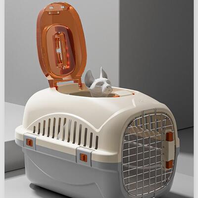 Pet Airline Carrier for Cats, Portable Handbag with Skylight