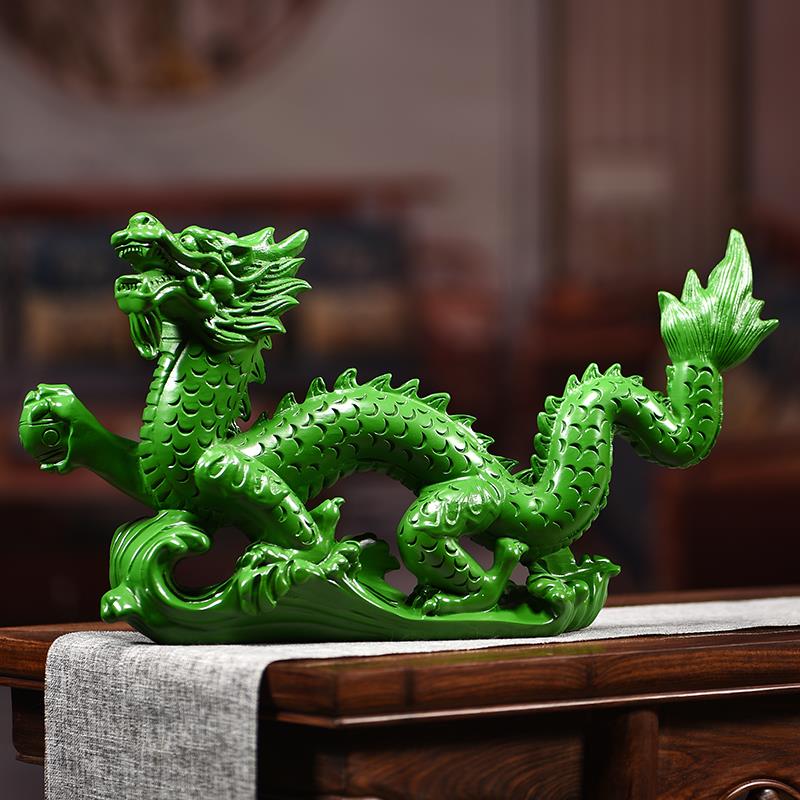 高档雕花梨实木龙肖摆件生龙青龙家居客厅办公室店铺开业红木礼工