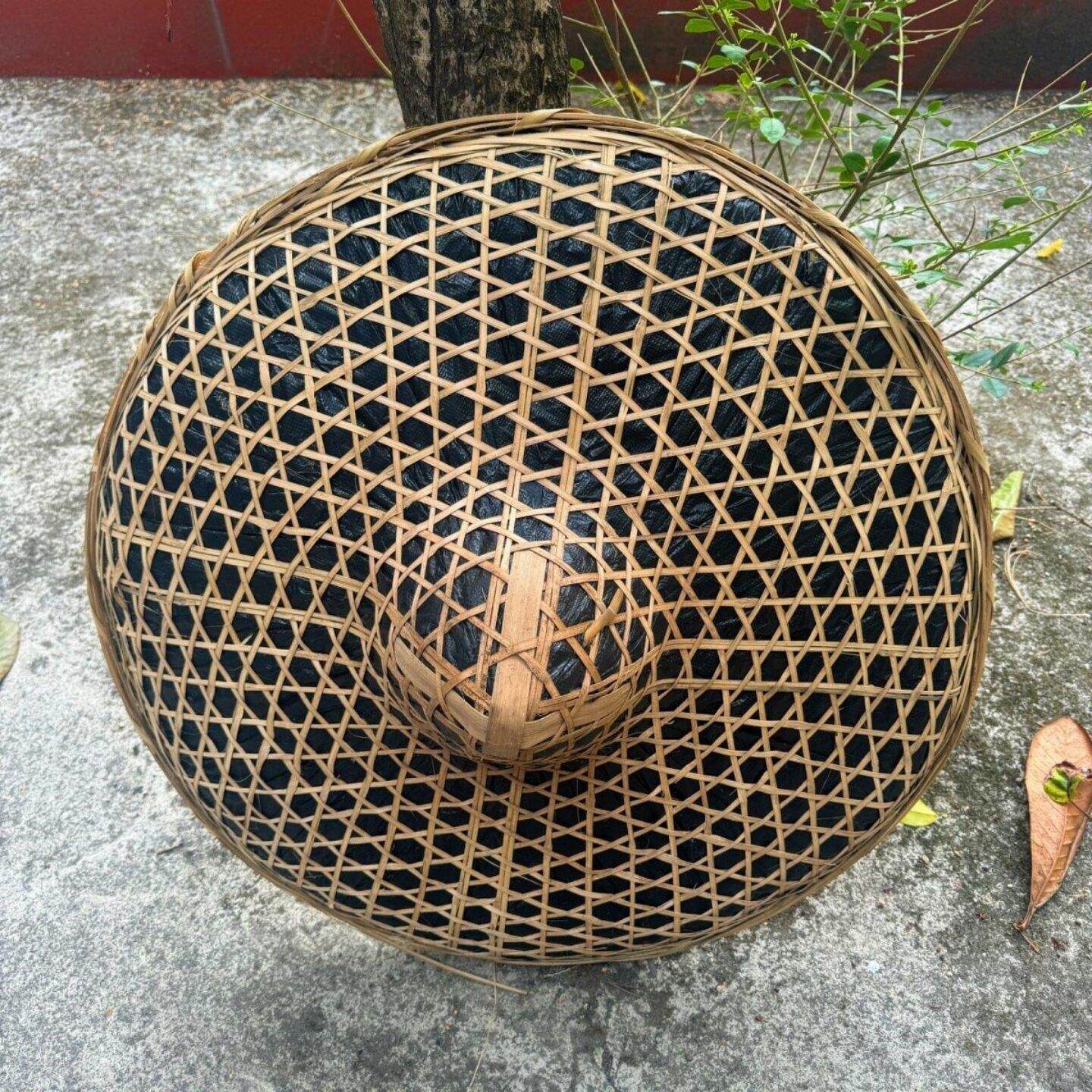 手工斗笠帽子竹编遮阳帽防雨防晒草帽装饰男女舞蹈演出道具