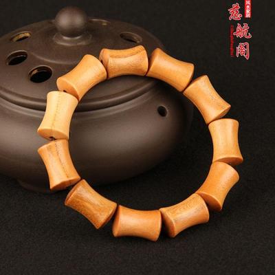 肥城桃木手串竹节佛珠单圈男女情侣手链佛珠念珠饰品车档位珠挂件