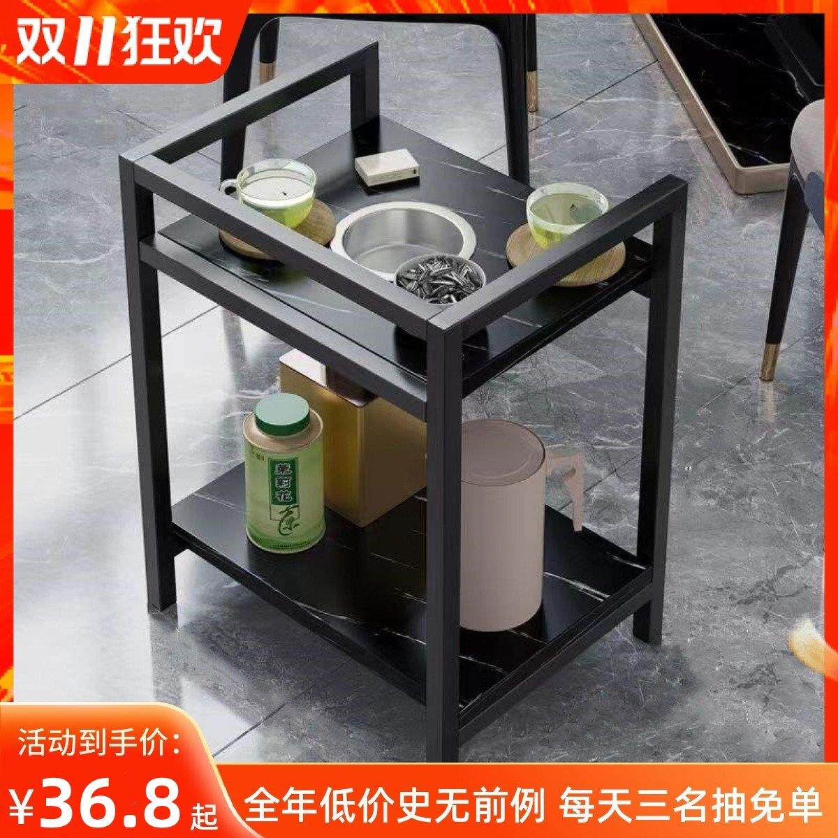 麻将机茶几双层棋牌室茶楼烟缸茶水架麻将馆桌边几家用可移动茶台