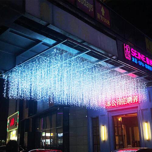 灯串满天星瀑布LED冰条工装程亮防化水饰灯灯摆摊彩酒店966景区