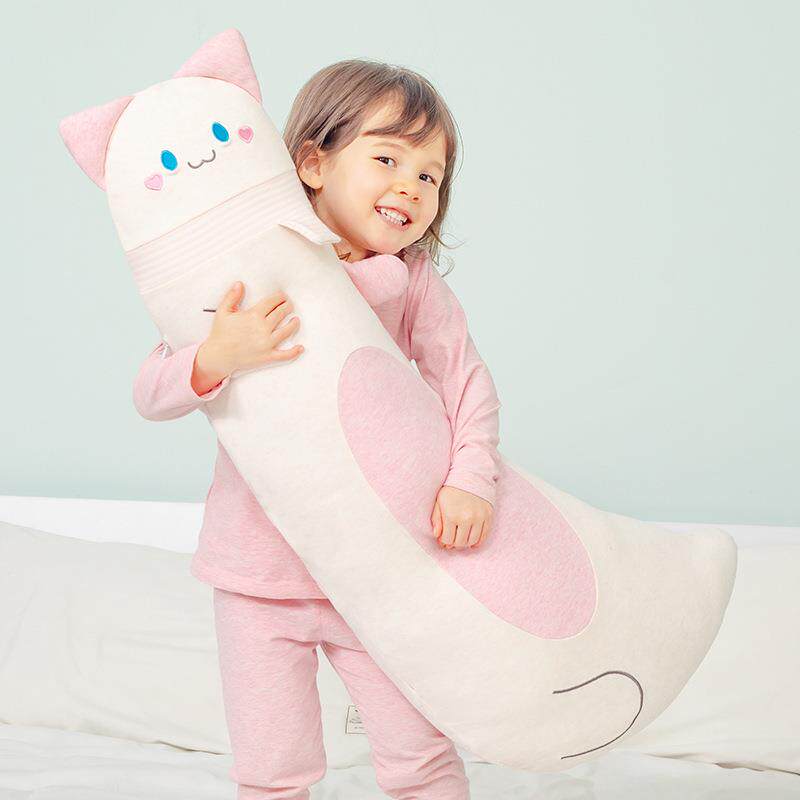 纯棉粉猫咪色枕儿童侧睡夹腿安抚条抱枕床长上成人女生睡觉NFR抱