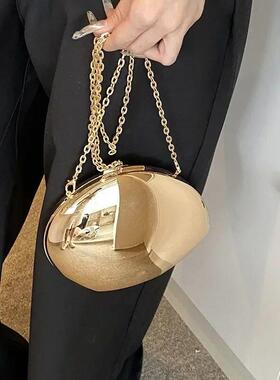 Designer Acrylic Shell Shape Clutch Bag Gold Silver Women Ev