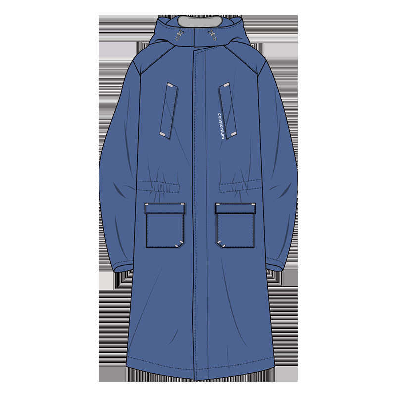 琴飞曼三层复合布雨衣旅行长款全身防暴雨女徒步时尚户外风雨衣男