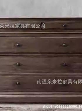 RH美式乡村复古实木斗柜玄关柜客厅边柜靠墙卧室收纳五斗床尾柜子